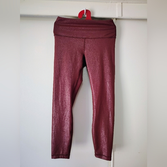 Lululemon wunder train high-rise Tight activewear metallic radiate red merlot - Picture 16 of 17